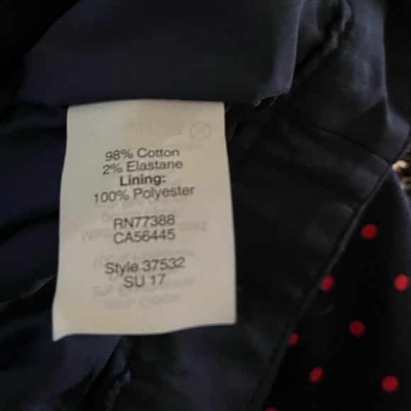 J Crew Navy with coral polka dots skirt size 6 - Picture 6 of 6